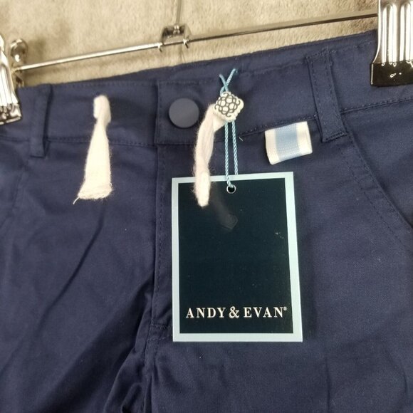 Boys Toddler Andy & Evan Navy Blue Piped Shorts Size 2T - Picture 2 of 6